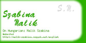 szabina malik business card